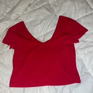 pacsun cropped red tee v neck